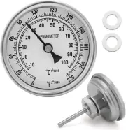 1/2" Brewing Dial Thermometer - Stainless Steel Homebrew Kettle Thermometer