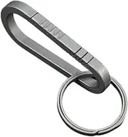 [Baluue] Titanium Keychain Clip Compact Key Holder for Outdoor Activities Lightweight Durable Key Ring Accessory for Men Women for Hiking Camping Fishing Travel