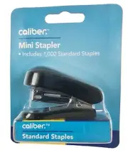 Caliber/Acco Mini Stapler 12 Sheet 1000 Staples Blk/Blue Travel Business School