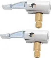 Amosfun 2pcs Air Pump Connector Clip on Air Chuck Tire Inflator Nozzle Adapter Air Compressor Chuck Tire Inflator Extension Hose Air Compressor Tire Inflator Attachment Zinc Alloy