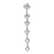 14K White Gold Lab Grown Diamond SI1/SI2, G H I, 6-Stone Chain Slide Pendant
