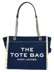 [Marc Jacobs] Marc Jacobs-The Denim Chain Medium Tote Borse A Spalla Blu-Donna OS Blue