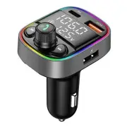 AUX USB C Bluetooth Car Adapter, Wireless Handsfree Call, FM Transmitter