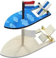 DIY Painting Model 4pcs Wooden Ship Model Hand Drawing Craft Toys Safe for Boys and Girls Adults