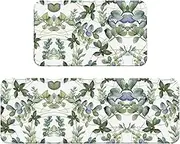 Green Eucalyptus Leaves Christmas 2 Piece Floor Mat Non Slip Restaurant Mat For Floor Mat Home Mat Anti Slip Entry Mat
