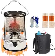Portable Kerosene Heater Stove, 6L Camping Oil Heaters, 360° Surround Heating, 9000 BTU/H Indoor Kerosene Heater, for Indoor Outdoor, Patio, Deck, Home (White)