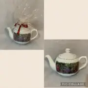 Dayspring Porcelain 12 Oz Teapot Floral Inspirational Scripture Psalms 9:1 Gift