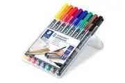 Staedtler 313 Lumocolor Permanent Superfine 0.4mm Marker Pen Assorted Wallet 8