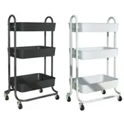Trolley Kitchen Cart 3 Tier Steel Storage Rack