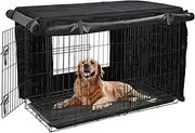 HONEST OUTFITTERS Dog Crate Cover 36'' Dog Kennel Cover for Large Dog, Heavy Duty Oxford Fabric,with Double Door, Pockets and Mesh Window (43''x29''x30'')