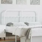 White Metal Double Headboard 137cm Stylish Bedroom Furniture Modern Design