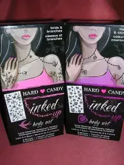 2 HARD CANDY Inked Up Body Art Temporary Tattoos Hearts & Birds NIB