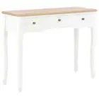vidaXL Dressing Console Table with 3 Drawers White