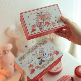 🔥台灣好物熱賣🔥直角長方形鐵盒糖果餅干烘焙包裝喜糖盒結婚禮盒綁尼兔收納盒
