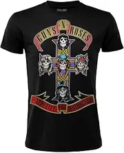 [Crazy For Rock] Guns N Roses Appetite for Destruction Official Hard Rock Band T Shirt Official T Shirt Album Vinyl CD Unisex Men Women Black Adult Boys