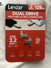 Lexar 128GB DUAL DRIVE USB-C & USB-A. 3.2 GEN 1 JumpDrive Flash Storage Memory