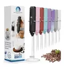 Powerful Milk Frother Handheld Foam Maker, Mini Whisk Drink Mixer Coffee. Black