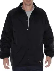 Medium Dickies Snap Front Lined Windbreaker Men's Nylon Jacket 76242BK Black