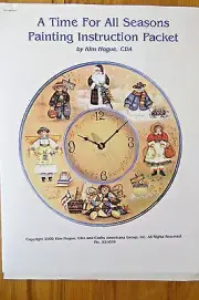KIM HOGUE 2002 SEASONS CLOCK SANTA PUMPKIN DOLLS 331059 TOLE PAINTING PATTERN