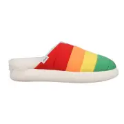 TOMS Alpargata Rainbow Mallow Mules Womens Multi, White Flats Casual 10018679T