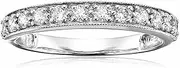 [Vir Jewels] 1/2 CT Milgrain Diamond Wedding Band in 14K White Gold