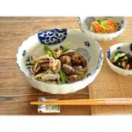 現貨 日本製 美濃燒 日式 藍丸紋菊形碗｜陶瓷碗 沙拉碗 餐碗 大碗 麵碗 湯碗 瓷碗 日式碗 日本碗 碗 碗盤器皿