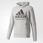 【ADIDAS】愛迪達 灰 運動長袖 連帽外套 帽T 男生女生 雙層口袋拉鍊設計 B47375 (正品公司貨）