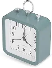 Natudeco Analog Alarm Clock Battery Alarm Clock Desk Clock Simple Alarm Clock Small Table Clock for Home School Office Bedside Desk Green