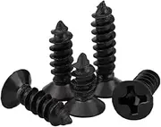Tapping Screws, 1000/500/200PCS M4x6/8/10/12/14/16/70mm GB846 Black 304 Stainless Steel Flat Head Cross countersunk Head self-Tapping Screw(M4X8 1000PCS)
