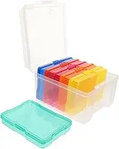 Gadpiparty Photo Boxes Storage 4x6 Photo Organizers Colorful Craft Storage Containers Easy to Open