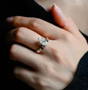 Solitaire Marquise Cut Moissanite Engagement Ring Women Anniversary Gift Ring