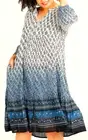 TS TAKING SHAPE plus size S-M / 18 Natural Blue Hue Boho Dress midi NWT rrp$180!