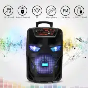 8” Portable Bluetooth Speaker with Microphone Waterproof USB Rechargeable Remote
