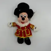 Vintage The Disney Store Beefeater Mickey Mouse Mini Beanbag 1990s Plush Toy