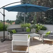 Oasis Outdoor Umbrella 3.5m Cantilever Garden Parasol Aluminium Stand - Blue