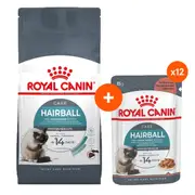 Royal Canin Hairball Care Adult Dry & Wet Cat Food Bundle Dry + 12pk