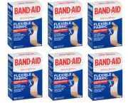 6 Pack Band Aid Bandages Flexible Fabric All One Size 30 Each