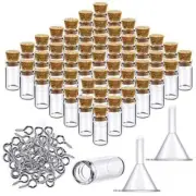 50 Pieces Small Mini Glass Bottles Jars with Cork Stoppers Set, Tiny Cork Glass
