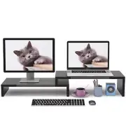Dual Monitor Stand Riser - 2 Shelf Computer Monitor Stand with Adjustable Len...