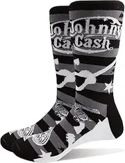 [Johnny Cash] Socks Guitars N Guns Logo Official Unisex Black (UK SIZE 7-11) UK Size 7-11