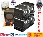 BOXY CARBON FIBRE LOOK Fancy Brick Quad Automatic Watch Winder: 4FCF-4E2 (4+0)