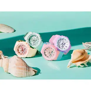 CASIO 卡西歐 Baby-G LA街頭設計 金屬光感 半透明 雙顯手錶-淺粉x湖水藍 BGA-280-4A3
