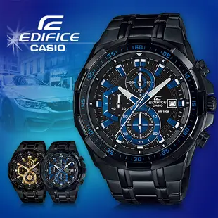 CASIO手錶專賣店 卡西歐 EDIFICE EFR-539BK-1A2 男錶 三針三眼 防水100米 碼錶 黑色離子IP處理