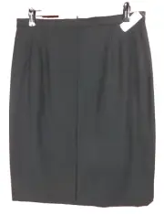 SK19545-NWT TALBOTS Women Seasonless Wool Pencil Skirt Front Split Black 14P $98