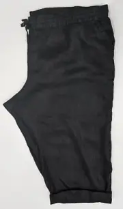 Autograph Ladies Crop Linen Pants size 24 Colour Black