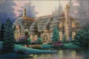 Ceramic Tile Mural Backsplash English Hut Landscape Art 620029
