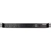 JACKSON RAC0600 19" Rack 6-Way Power Board Rack Mount Power Rail Surge Protected - 1575