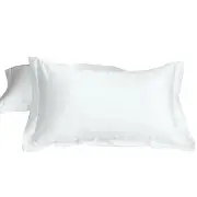 Satin Silk Bed Pillow Cases - 2 pcs - White