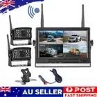 Digital Wireless 7" Monitor Splitscreen 2x Reversing Camera Kit DVR 12V 24V QUAD
