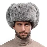 [YJZQ] Aviator Winter Hat with Ear Flaps Men's Faux Fur Beanie Hat Faux Fur Hat Soft Warm Trapper Hat Fur Hat Outdoor Russian Hat for Adults